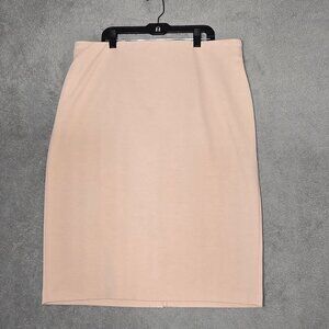 Philosophy Skirt Women's Size 12 Midi Pencil Back Full Zip Mauve Pink Stretch